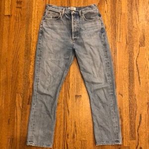 AGOLDE Riley High Rise Straight Crop Shatter